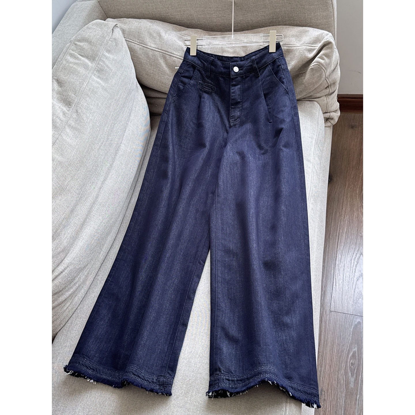 2026 Tencel Cotton Deep Blue Retro Loose Slimming Jeans Wide-Leg Pants Casual Pants for Women Wholesale H05Ek073