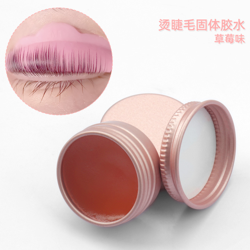 Wholesale 10g Eyelash Perm Solid Glue, Strawberry-Flavored False Eyelash Glue, Ultra-Fast Bonding, Not Easy to Fall Off, No Warping, Solid Glue