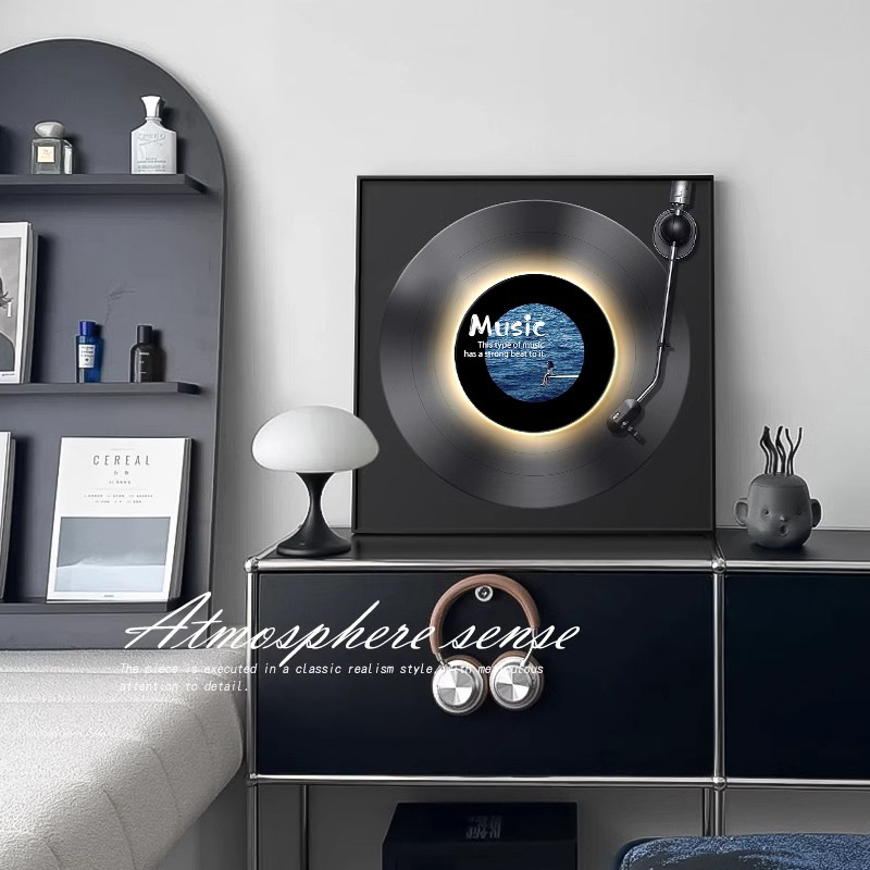 Ins-Style Vinyl Record Decorative Painting, Retro Restaurant Wall Art, Music Album Wall Art, Artistic Bedroom Tabletop Display