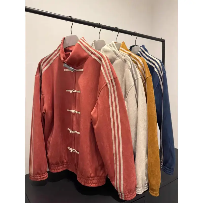 26 New Spring and Autumn European and American Cross-Border Foreign Trade Amazon Hot-Selling Stand Collar Button Jacket Men's Loose Pocket Coat