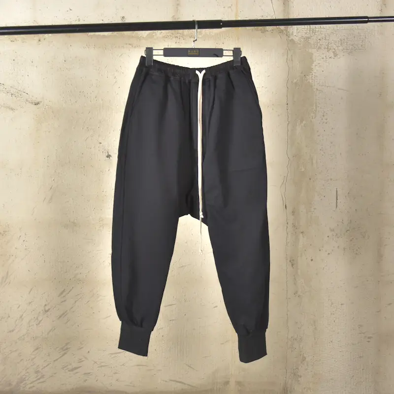 Dark European and American Style Versatile Men's Casual Harem Loose Pants, Drop-Crotch Pants, Long Pants, Pure Cotton Terry, Autumn and Winter