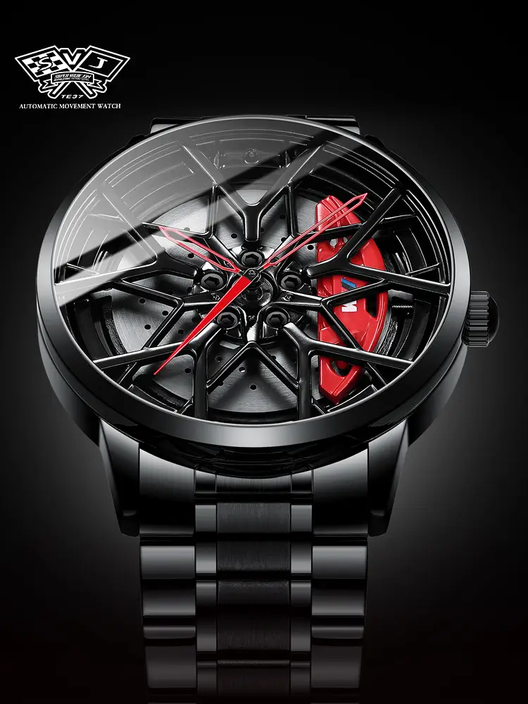 Svj Official Authentic Men Watch Hub Cut Out Stereo Brake Disc Waterproof Forged Restoration Waterproof Hydraulic Watch