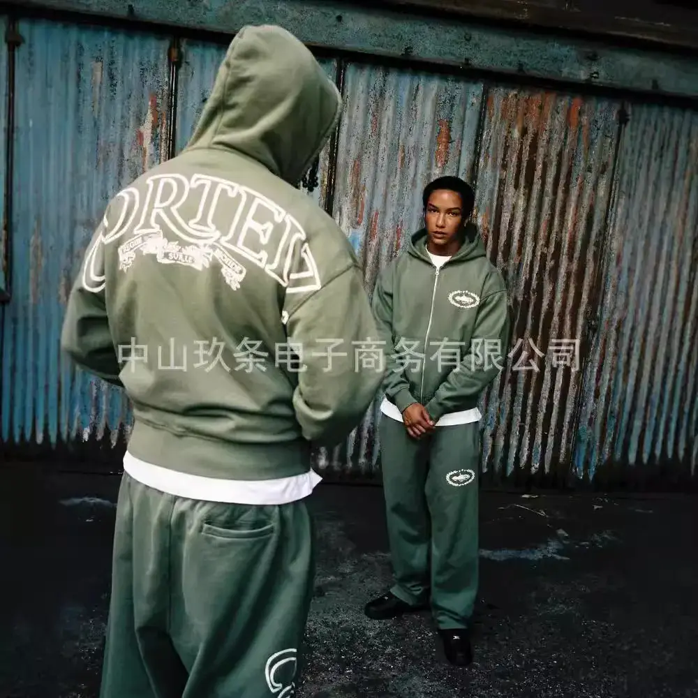 Cross-border corteiz Alcatraz New American Street Fashion Hooded Sweatshirt Zipper Jacket Loose suit