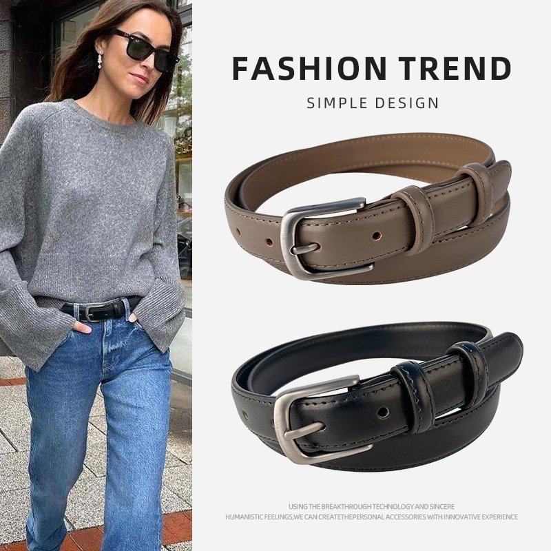 Factory explosions leather belt ladies cowhide belt retro casual Joker belt women pants belt in stock wholesale