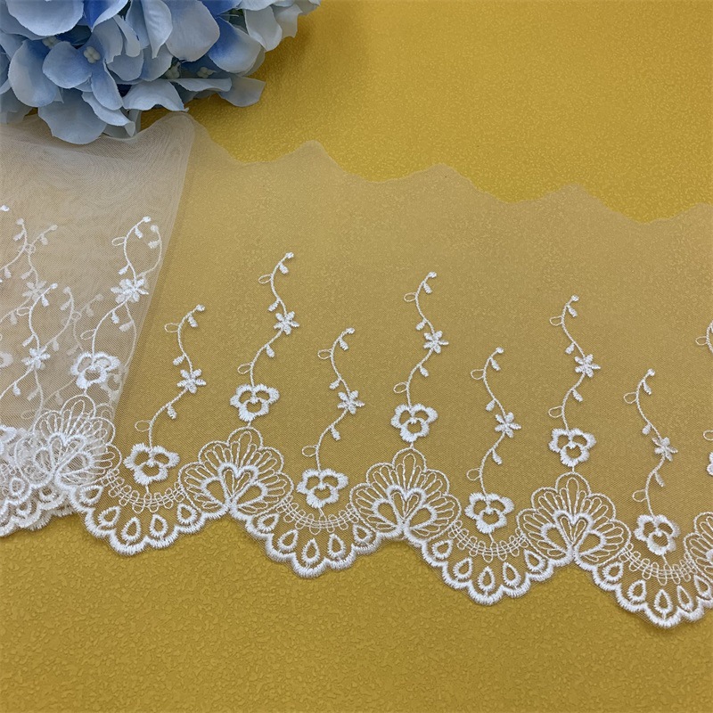 Lolita polyester mesh yarn embroidery Republic of China style dress lace children's clothing lace accessories width 15cm