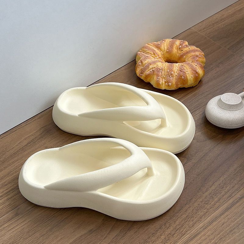 EVA Thick-soled Flip-flops for Women's Outer Wear Summer New Style Internet-famous Non-slip Beach Foot-clip Shit Slippers for Women