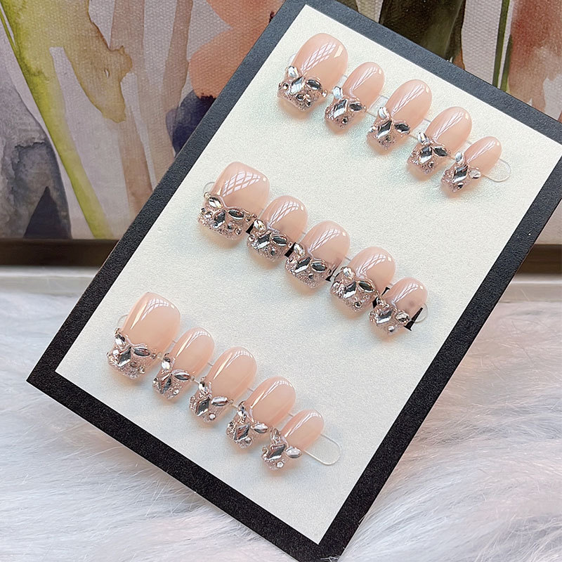 Handmade Glitter Wheat Wave Nail Stickers, Luxurious and Elegant, Brightening and Detachable Nail Art