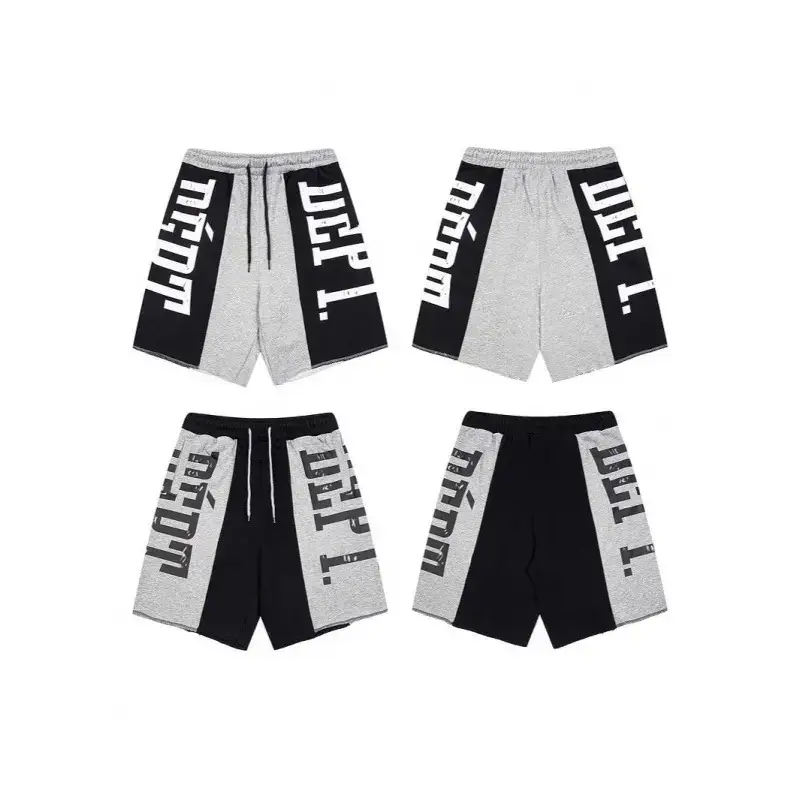 25Ss Cross-Border American High Street Summer New Letter Printed Shorts for Men and Women Loose Casual Splash-Ink Five-Point Pants Trendy