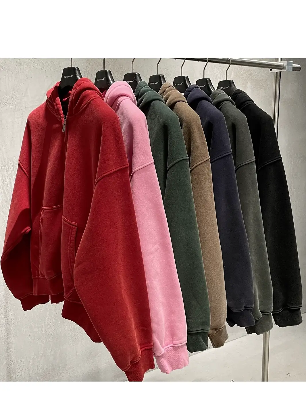 Boxy American Retro Hooded Cardigan Sweatshirt with Fleece Lining, Thickened, Short, Loose, Washed, Zippered, Casual Cleanfit Jacket