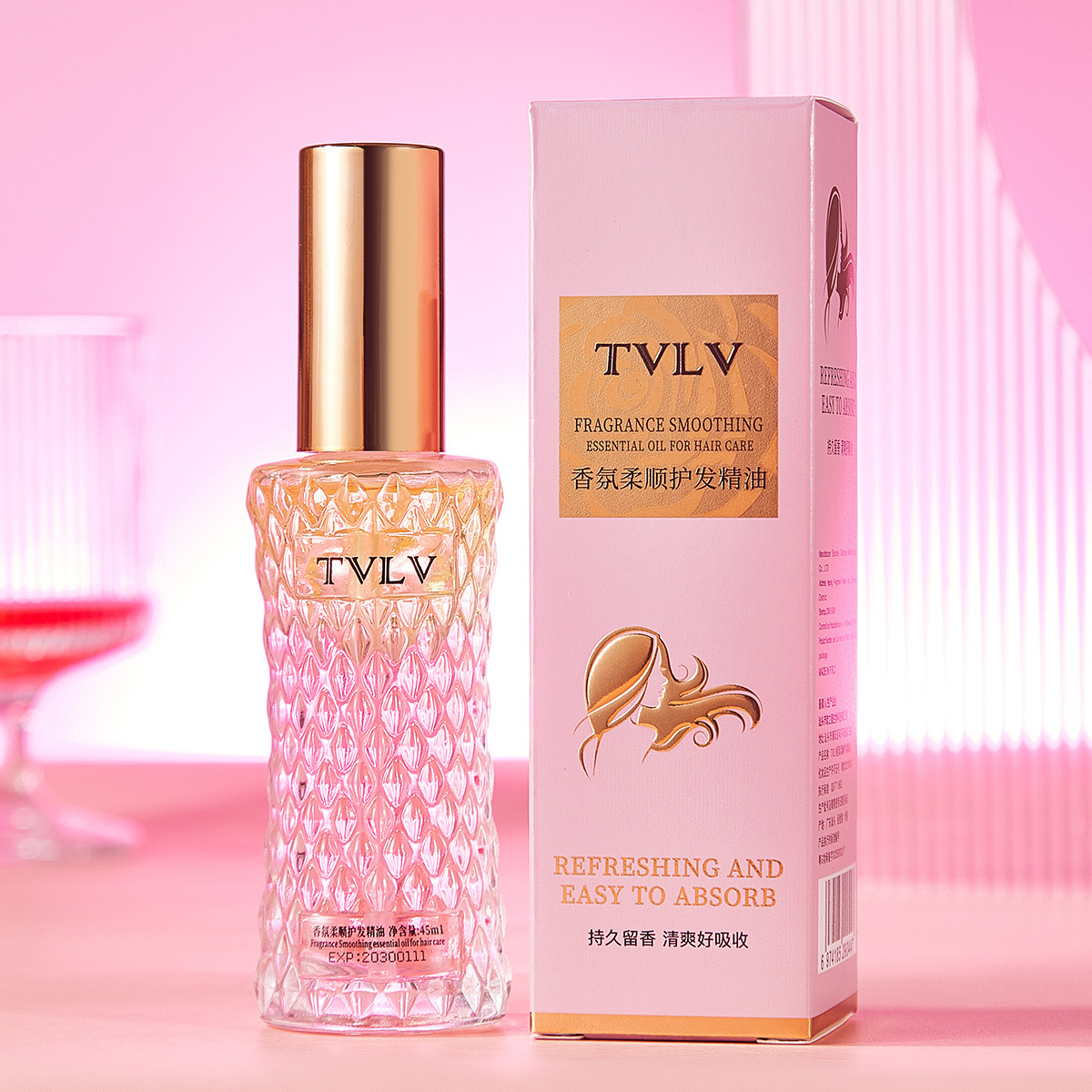 Tvlv Fragrance Smooth Hair Care Essential Oil Is Clear and Delicate, Improves Frizzy Hair, Softens and Smoothes Hair Spray Essential Oil