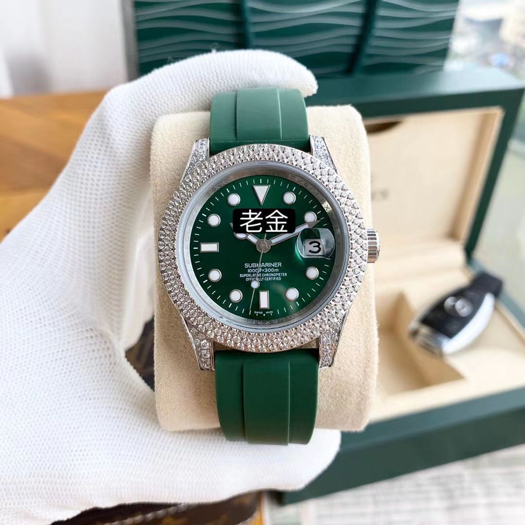 Laojia Diamond-Encrusted Silicone Watch Strap Student Trendy Simple Silicone Band Quartz Watch Cross-Border Source Manufacturer Wholesale