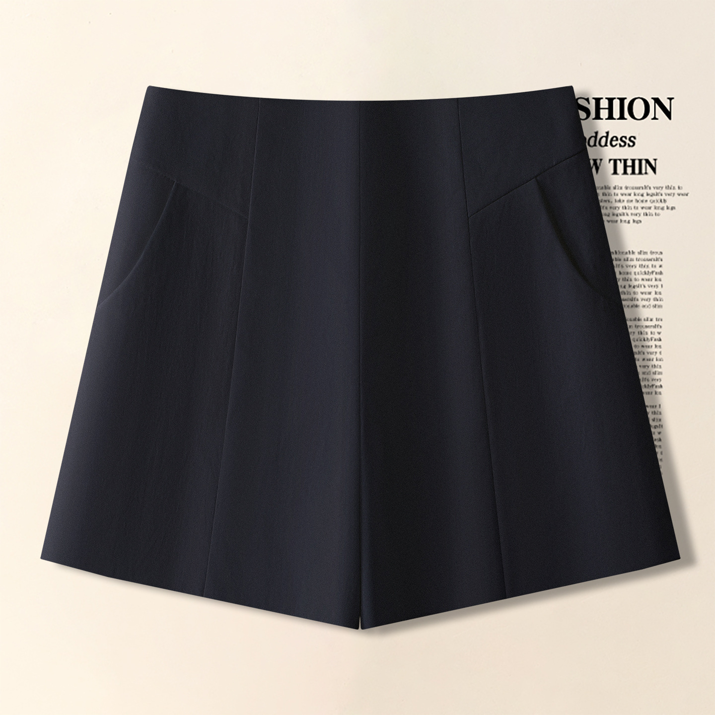 Simple High-Waisted Design Wide-Leg Suit Shorts for Women 2026 Summer New Style Loose Comfortable Slim Casual Pants