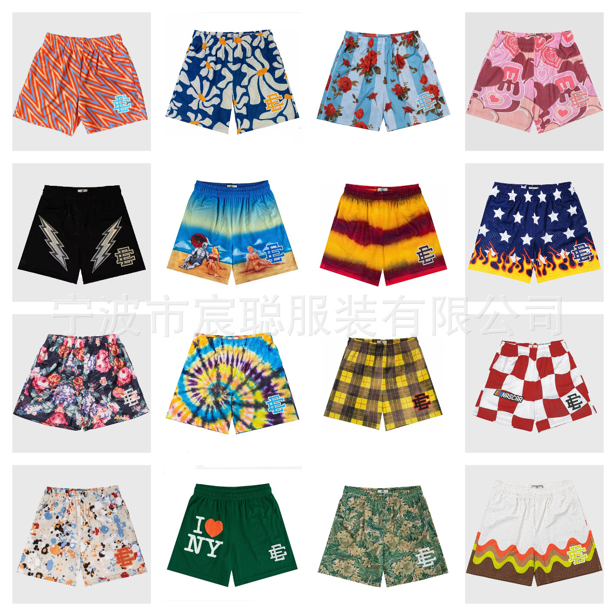 Foreign Trade Ee Shorts Eric Emanuel Men's and Women's Mesh Quick-Drying Quarter-Length No-Knee Sports Basketball Pants Summer QC 写真 1688 Qualit.ly