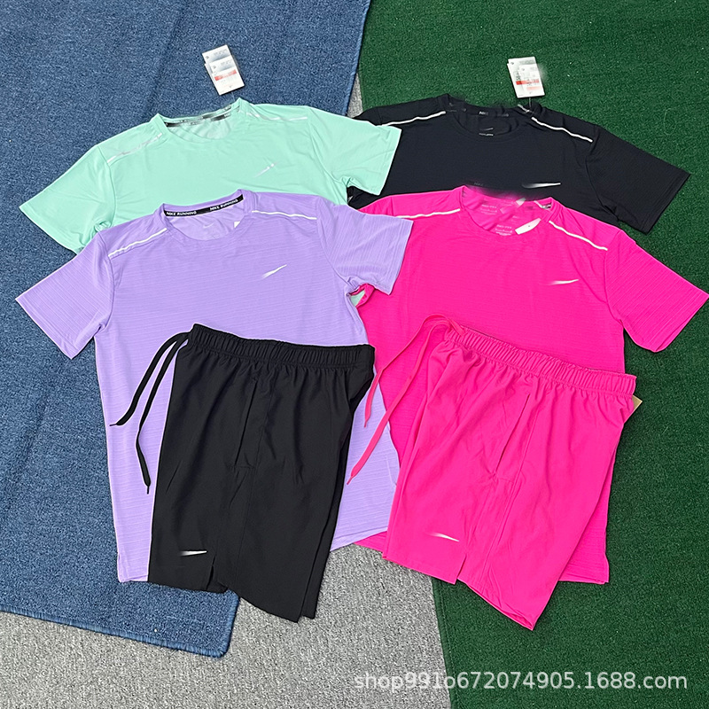 2026 New Model In-Stock Quick-Dry Sports Elastic Shorts for Men, Loose Fit Gym Running Basketball Quarter-Length Shorts Set