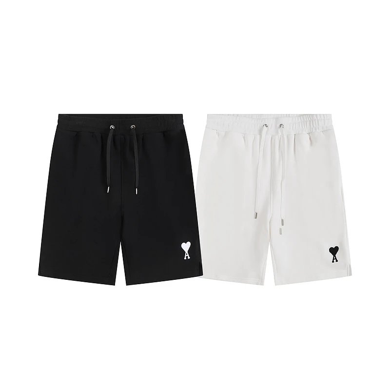 26ss Summer Fashion Brand New Ami Heart Towel Embroidery Unisex Loose-Fit Beach Casual Sports Terry-Weave Shorts Cropped Pants