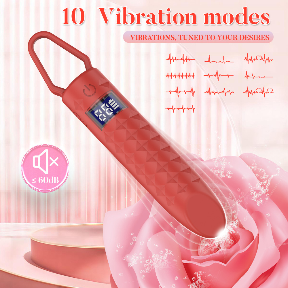 Strong Shock, High-Speed, Second-Tide Lcd Bullet, Female Silent Vibrator, Mini Outing, Adult Sex Toys Wholesale