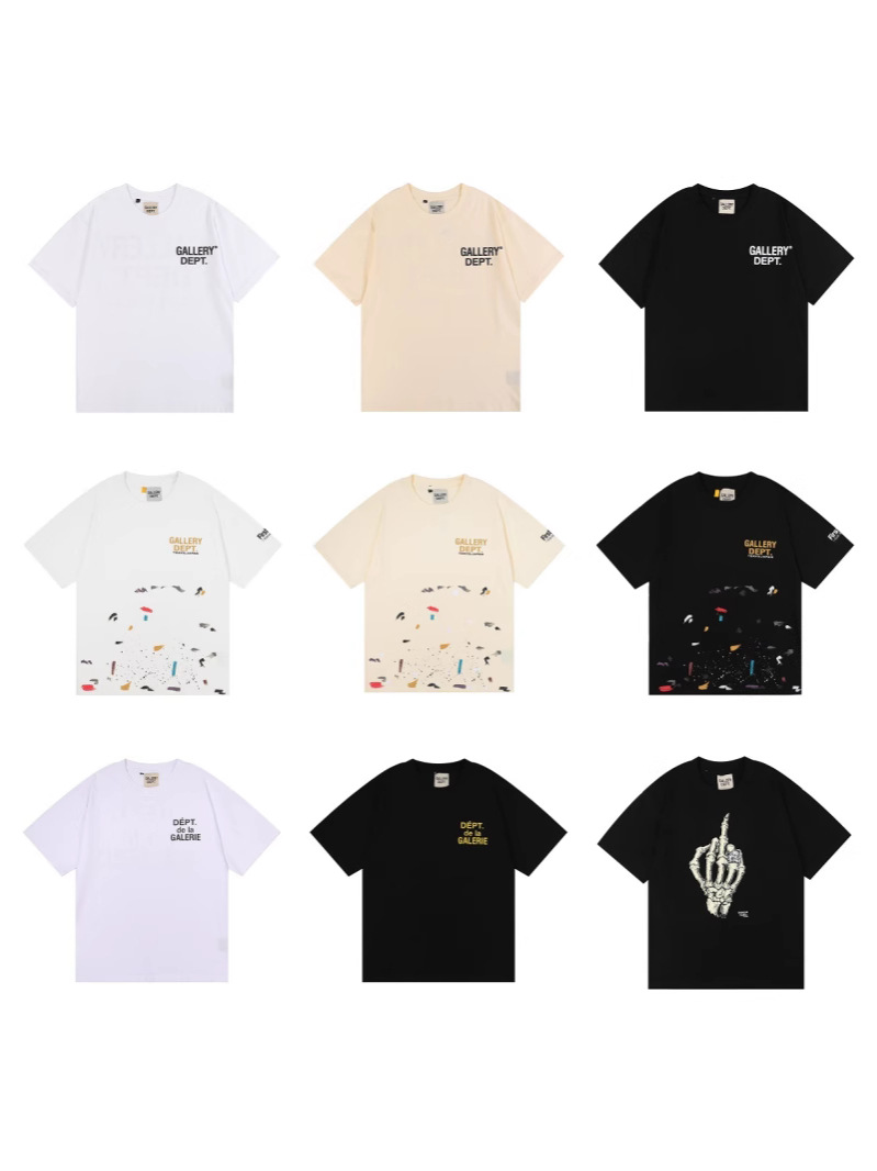 Cross-border special tide brand GalleryDept high gram weight double yarn cotton men's and women's short sleeve T-shirt 280g a generation of hair