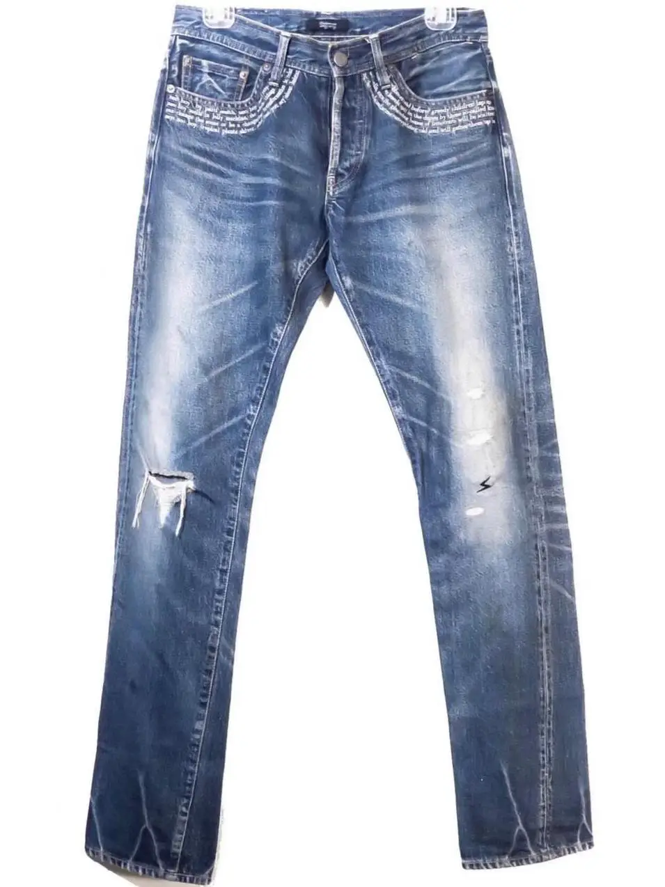 [Exclusive on the Market] Undercover 09 Washed Lyrics Embroider Denim