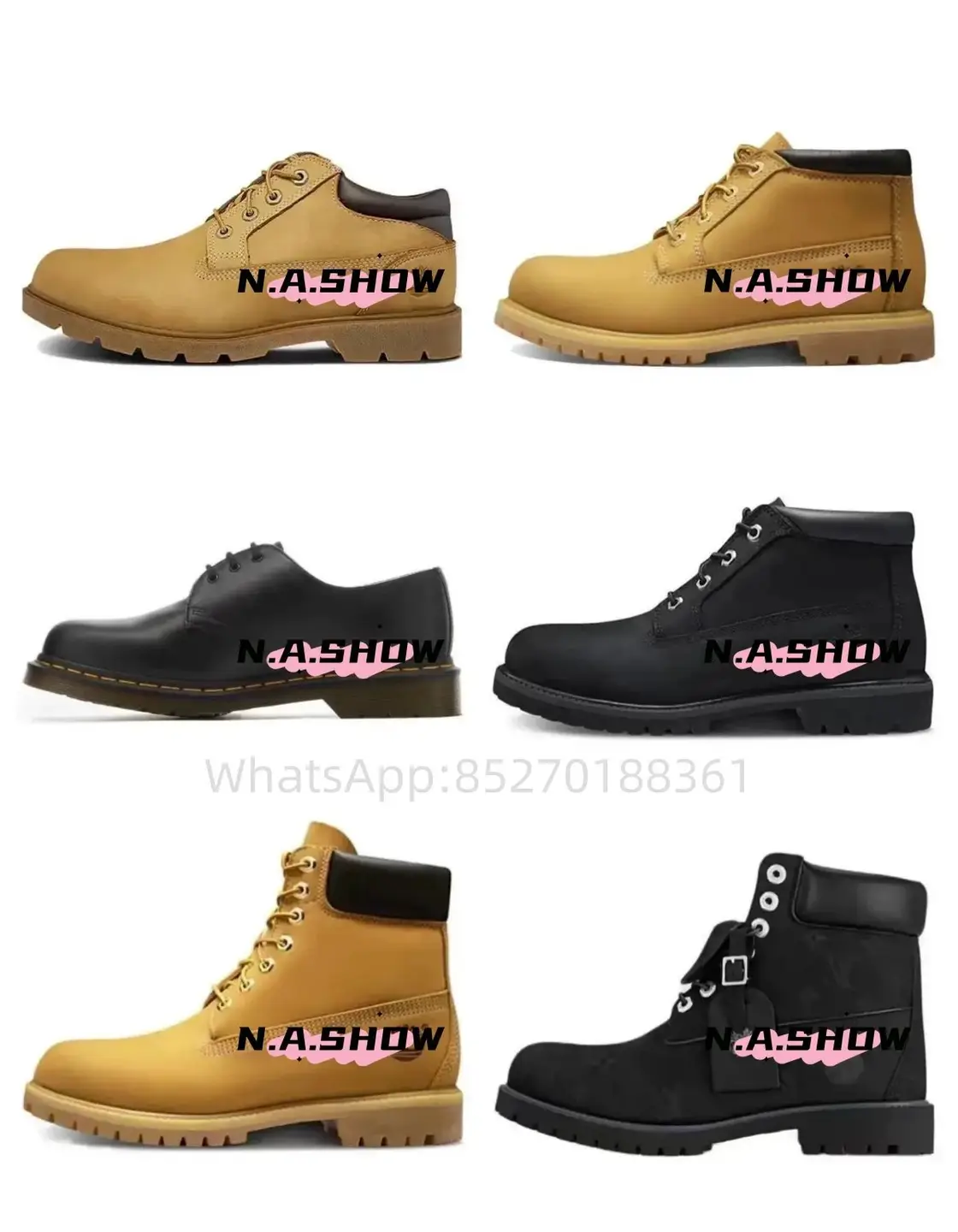 Timberland boots and Dr. Martens shoes