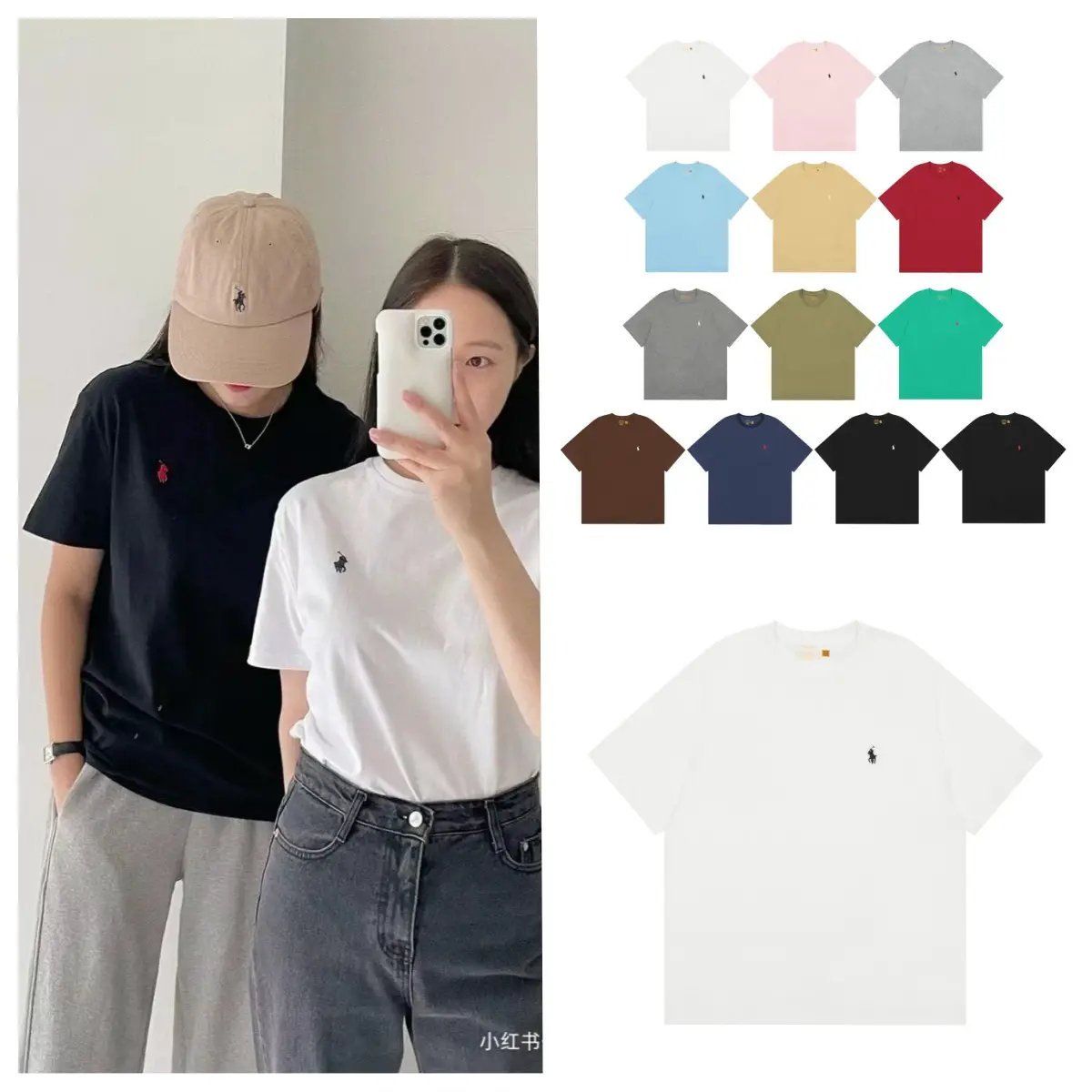 Ralph Lauren Ralph Lauren Classic Pony Embroidered Round Neck Basic Short-Sleeved Summer Loose T-Shirt for Men and Women