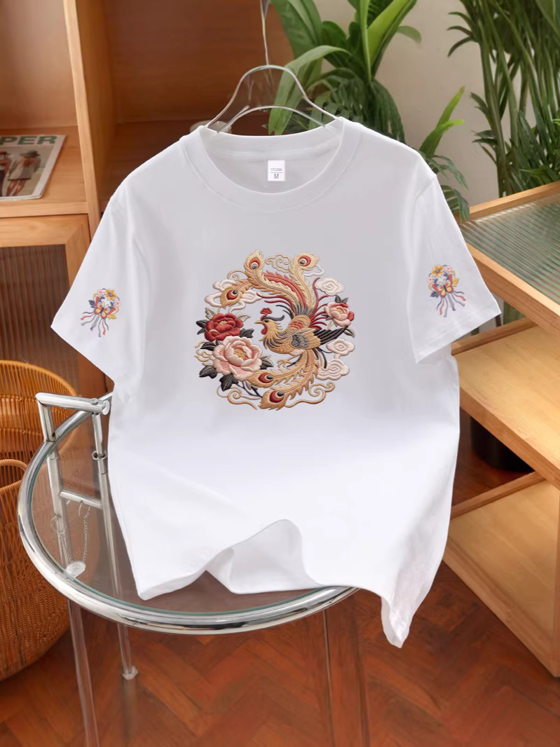 2026 Summer New Pure Cotton Short-Sleeve T-Shirt Unisex Design Regular Shoulder Half-Sleeve Base Shirt Wholesale