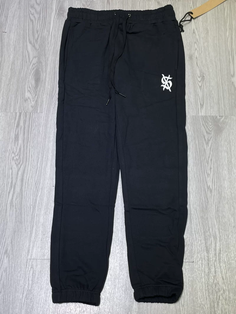 Bigd Ready-To-Wear Clothing, Ksub1 Men's Black Embroidered Casual Terry Sweatpants E5 Eg99