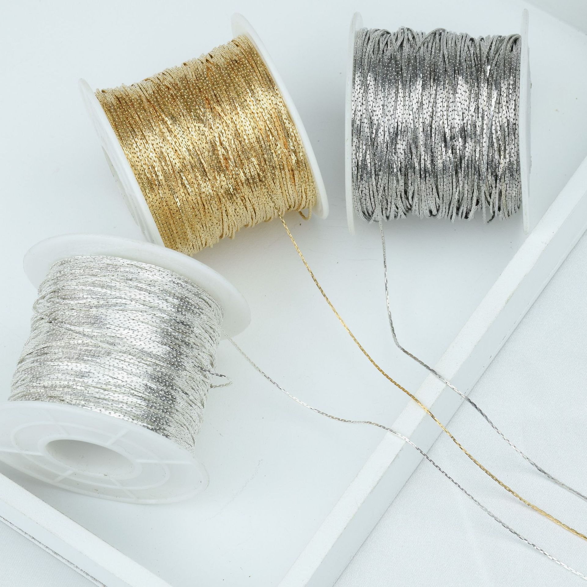 DIY Chain Snake Bone Chain Gold Wire Chain High Color Retention DIY Nail Art Jewelry Chain Han Dynasty Step Shake Tassel Material Shiny