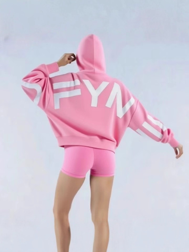 2025 New Amazon Cross-Border European Fashion Printed Thickened Versatile Long-Sleeved Loose Hooded Sweatshirt Couple Wear