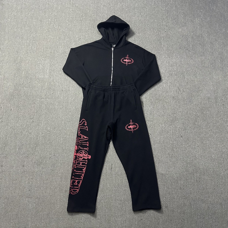 Niche Trendy Brand American Hip-Hop Print Hooded Sweatshirt Casual Sports Suit Unisex Versatile Long Pants