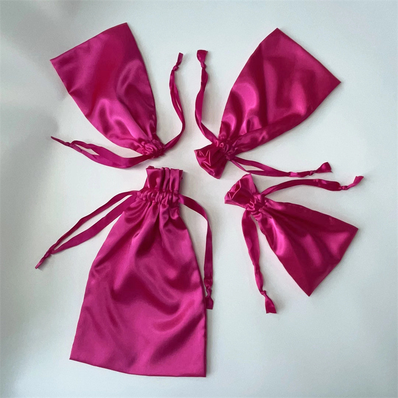 Imitation Silk Eye Cover Belted Pocket Drawstring Cosmetics Storage Silk Bag Jewelry Sade Cloth Dust-proof Packaging Bag in stock