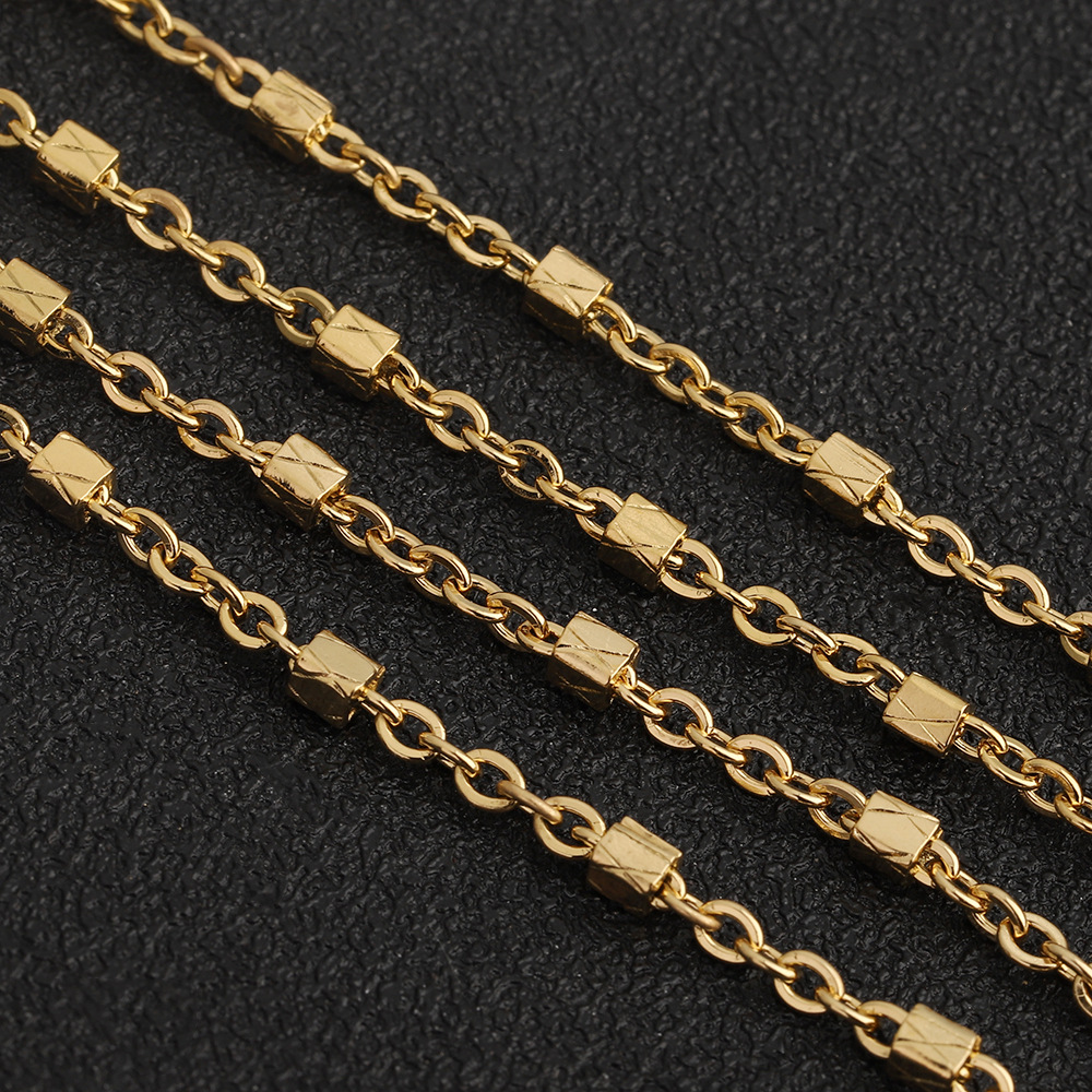 Southeast Asian Style Stainless Steel Cross Clip Chain Pvd Real Gold Electroplated Bracelet Necklace Stackable Jewelry Accessories