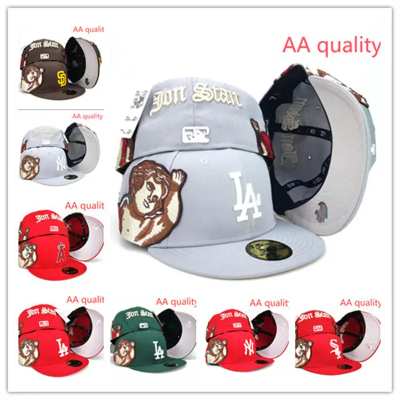 Aa Fitted Caps Jon Stan Angel Flying Baseball Cap Three-Dimensional Embroidery Fitted Cap Size Cap
