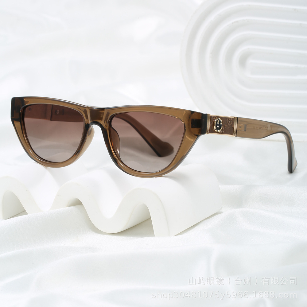 European and American Cross-border Cat's Eye Sunglasses Retro Small Frame Trendy Personalized Street Photoshoot Concave Style New high quality Polarized Sunglasses