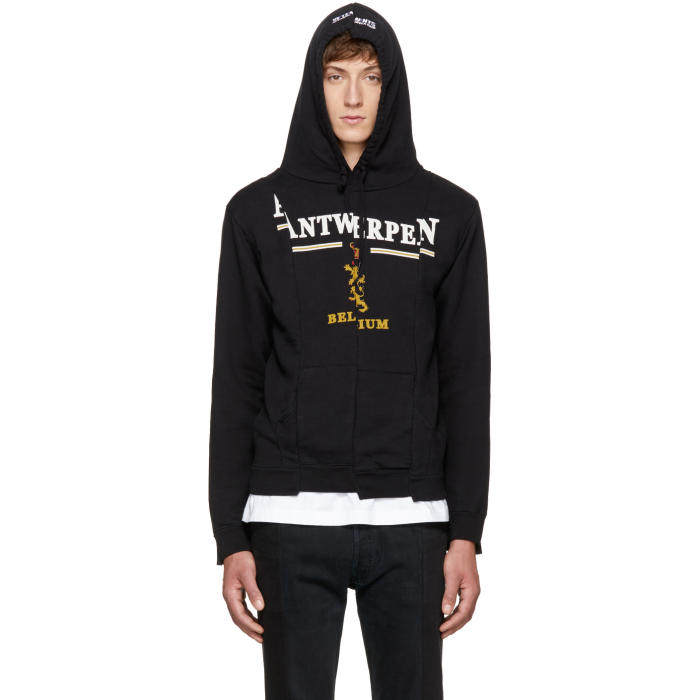 In Stock Vtm Aw18 Antwerp Reconstructed Hoodie Black Deconstructed Sweatshirt