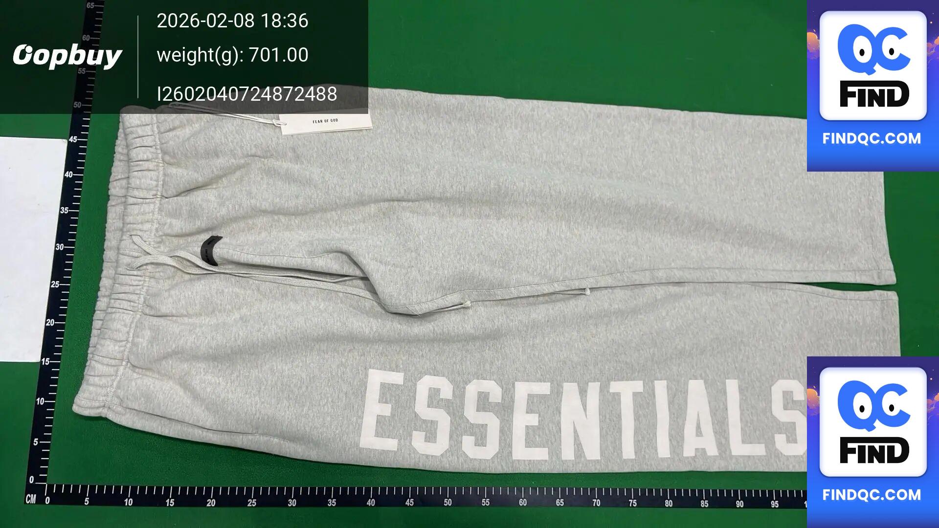 Fear of God Essentials Relaxed Sweatpants Light Heather Grey QC