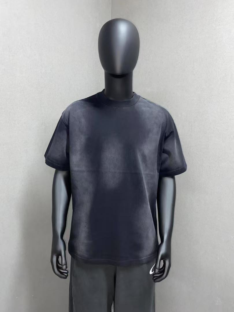 2025 Summer Ins Teenager Loose Washing Spray Color Amazon Street Trend Gradient Spray Horse Walking Cotton T-Shirt
