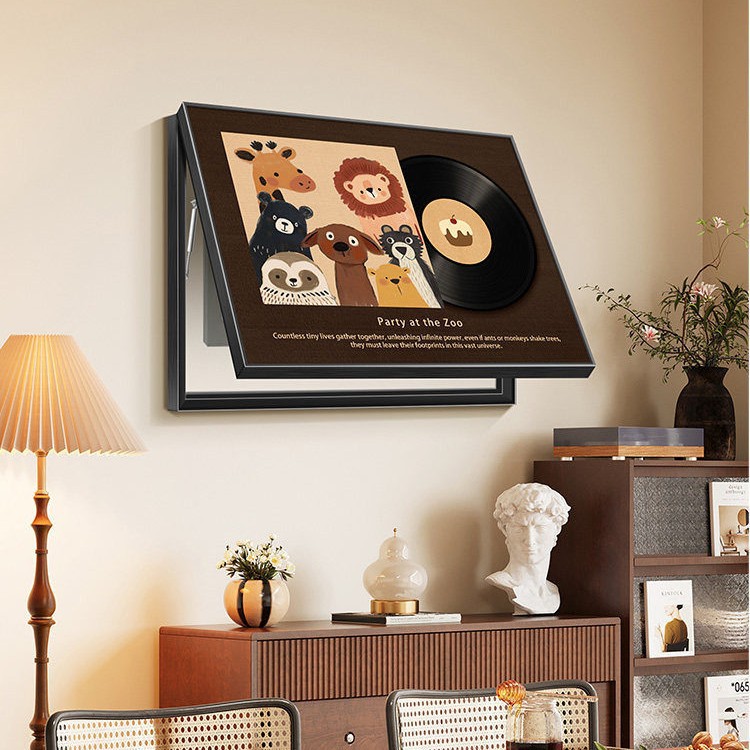 Vintage-Style Animal-Themed Decorative Painting for Electric Meter Box, High-End Wall Art for Weak Current Box, Living Room Distribution Box Cover Mural