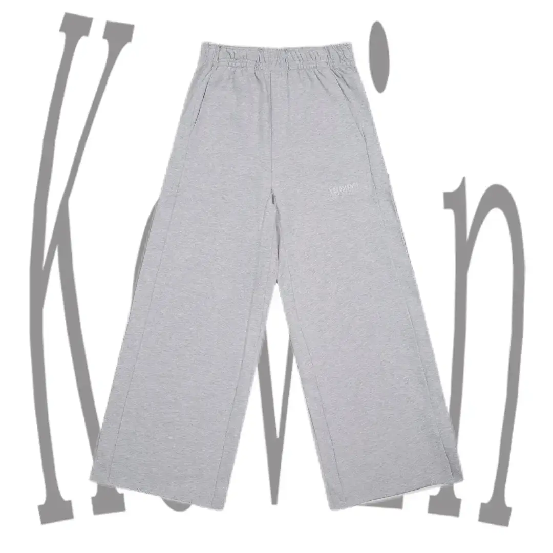 Vetements Logo Wide Leg Sweatpants Grey
