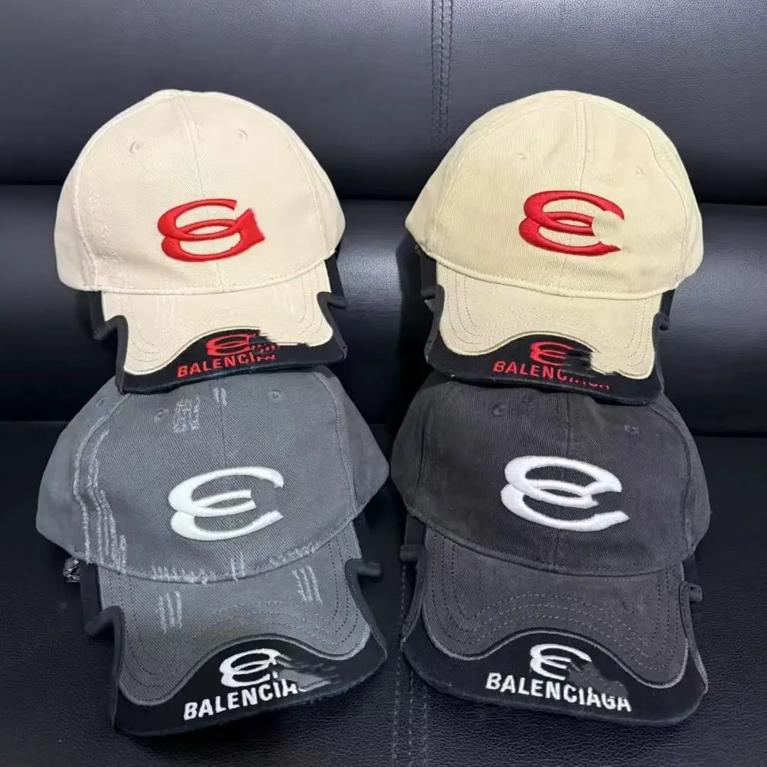 Letter style washed notch casual European and American duckbill cap baseball cap