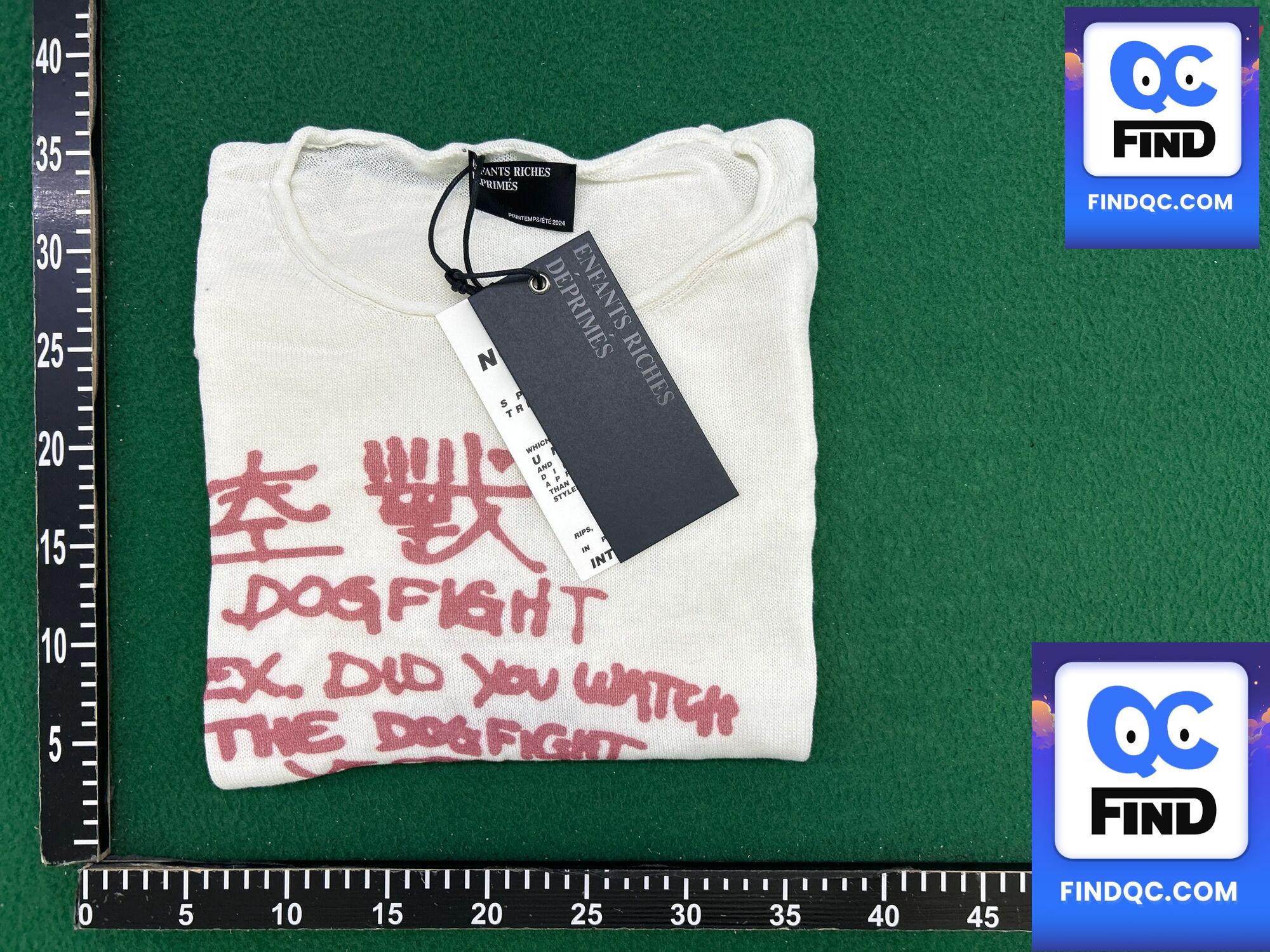 [Exclusive in Stock] Erd 24Ss Dog Fighting Print White Loose Collar Knitted Long Sleeve - Melancholy Rich Second Generation — zdjęcie QC 2