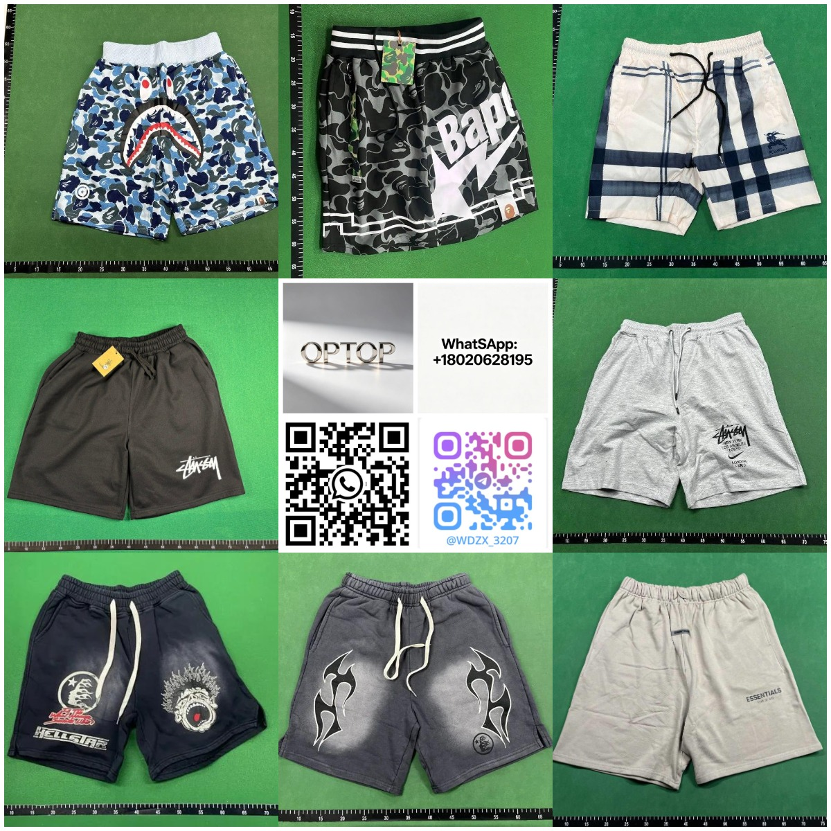 高质量街头刺绣字母撞色直筒休闲五分裤Whatsapp+86 18020628195