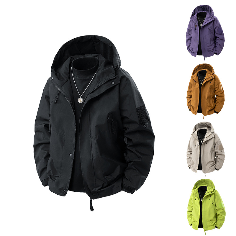 Teenager Jacket Coat Men's Spring and Autumn 2025 New Hooded Trendy Brand Overalls Men's Windproof Top