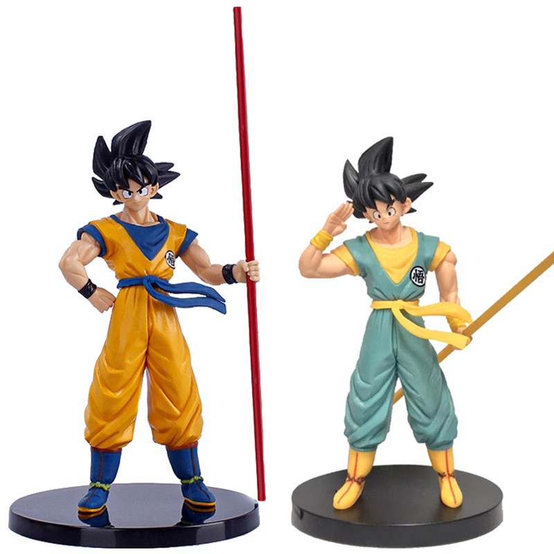 Standing Dual-Sword Goku Cake Decoration 20Th Anniversary Commemorative Edition Dragon Ball Figure Anime Merchandise Car Ornament
