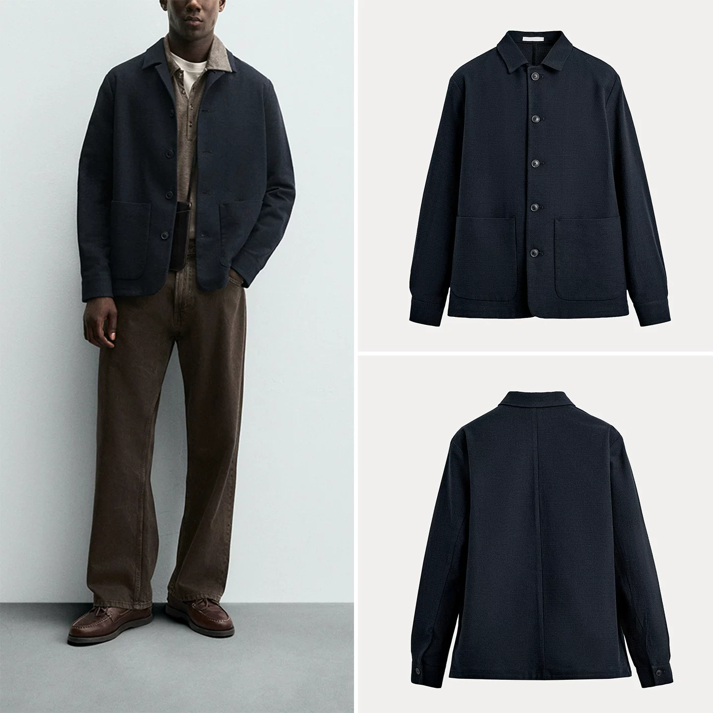 Cabinet 699! 2025 autumn new men's clothing European and American style texture slim fit straight tube shirt jacket 5753369