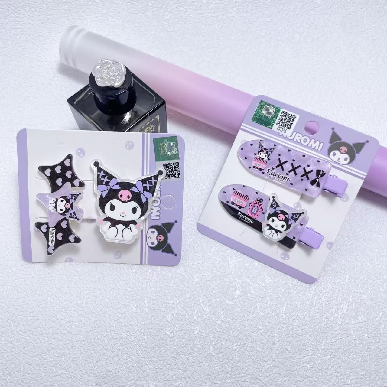 Spring Edition Officially Licensed Sanrio Kuromi Cool and Cute Cartoon Seamless Hair Clip 00288