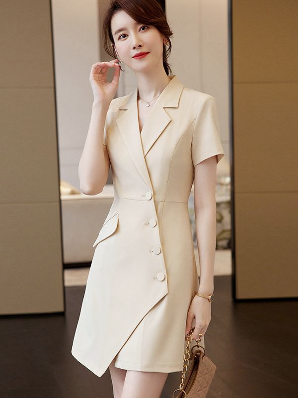 Seven Valley Niang High-end Business Wear Women's Suit dress Spring and Summer Goddess Fan Fashion Jewelry Shop Beauty Salon Work Clothes