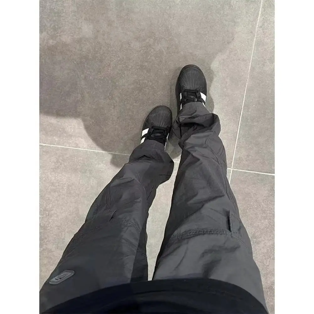 SC深灰色cleanfit裤子男美式vibe速干工装裤潮牌直筒微喇裤