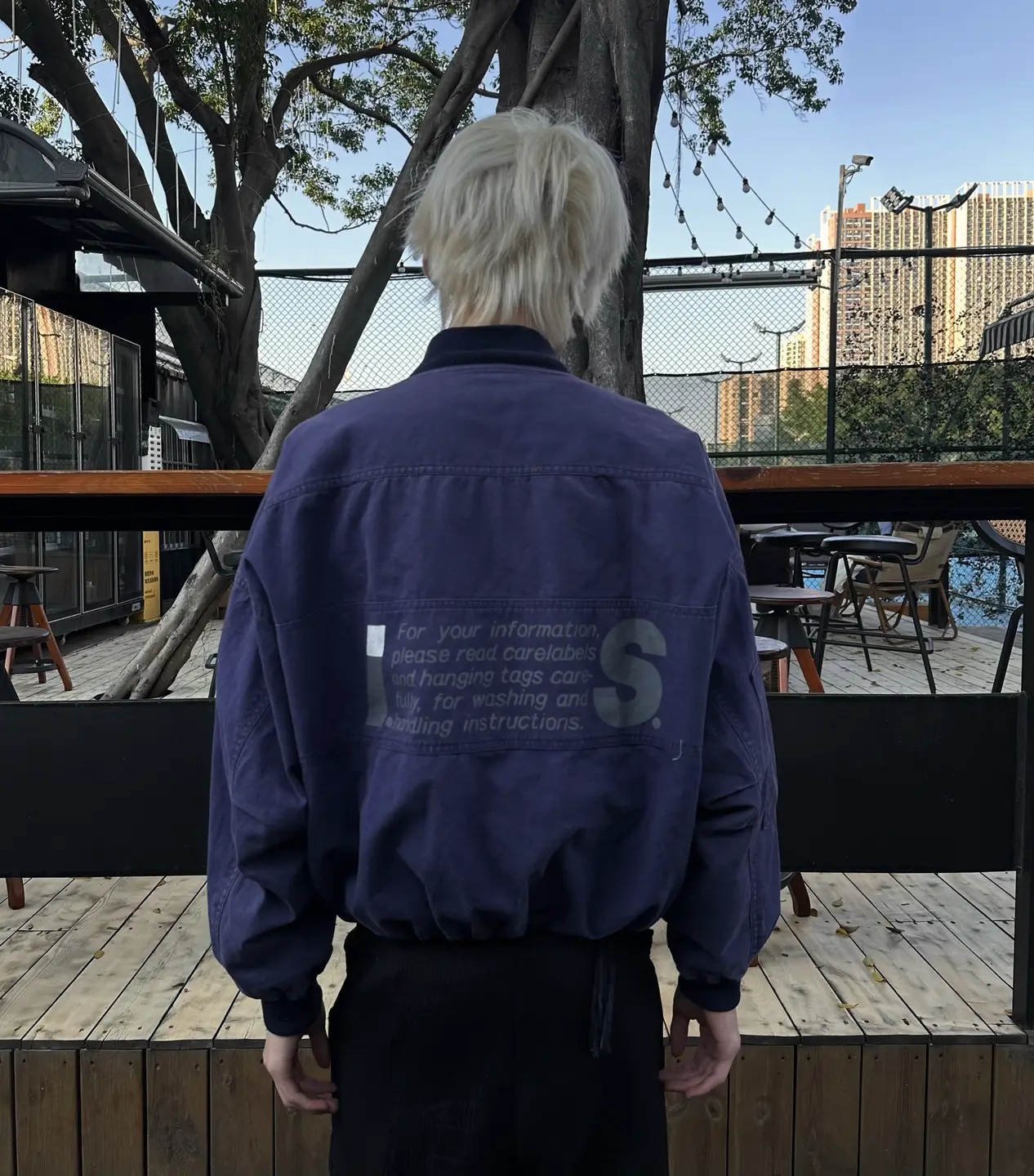 # In Stock Is Sport Archive 1980S Workwear Blue-Purple Slogan Jacket Baseball Uniform Coat