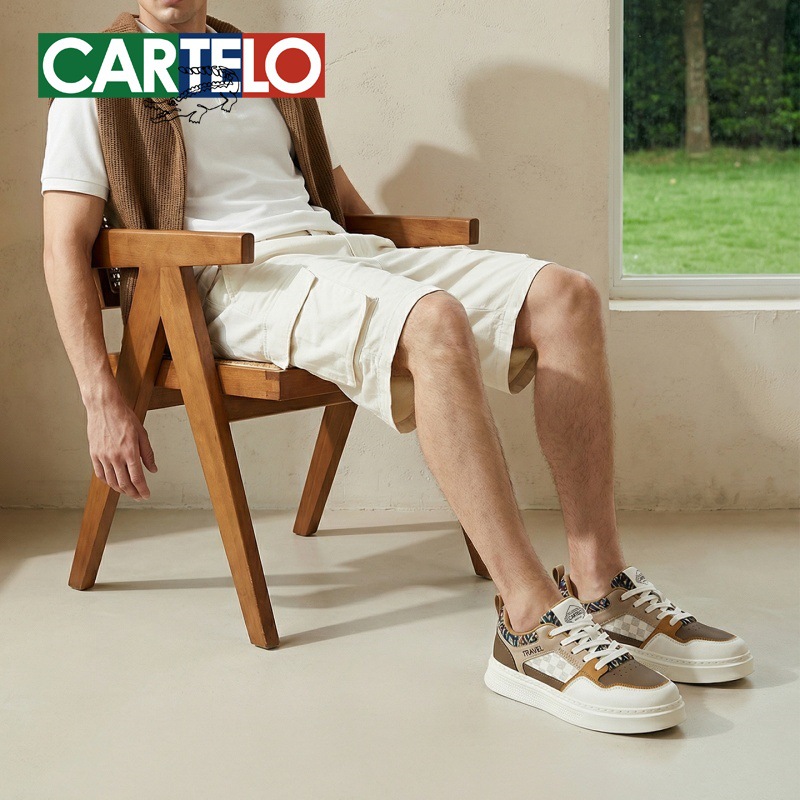 Cartelo Crocodile Men's Shoes 2026 New Spring/Summer Fashion Versatile Casual White Sneakers Soft Sole Sports Trend Shoes