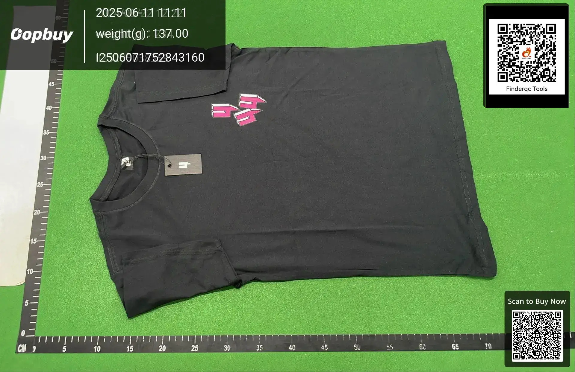 Men's Black Short-Sleeve T-Shirt with Pink Graphic